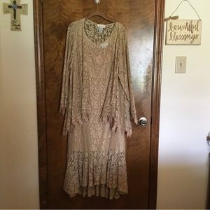 Roaman’s Size 24, Plus Size, Formal Dress, Tan